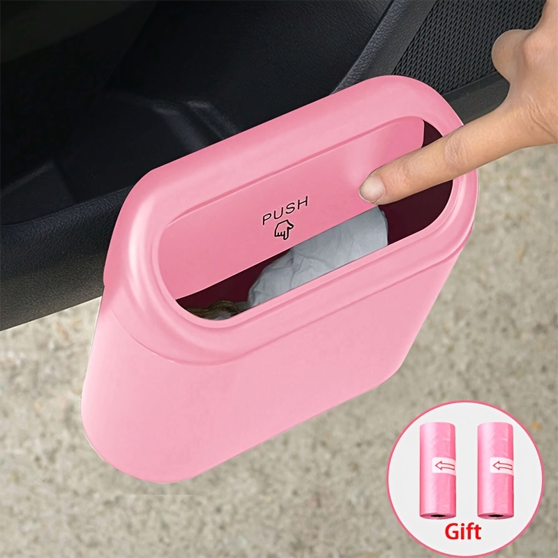 1pc Portable Mini Creative Pink Car Trash Can