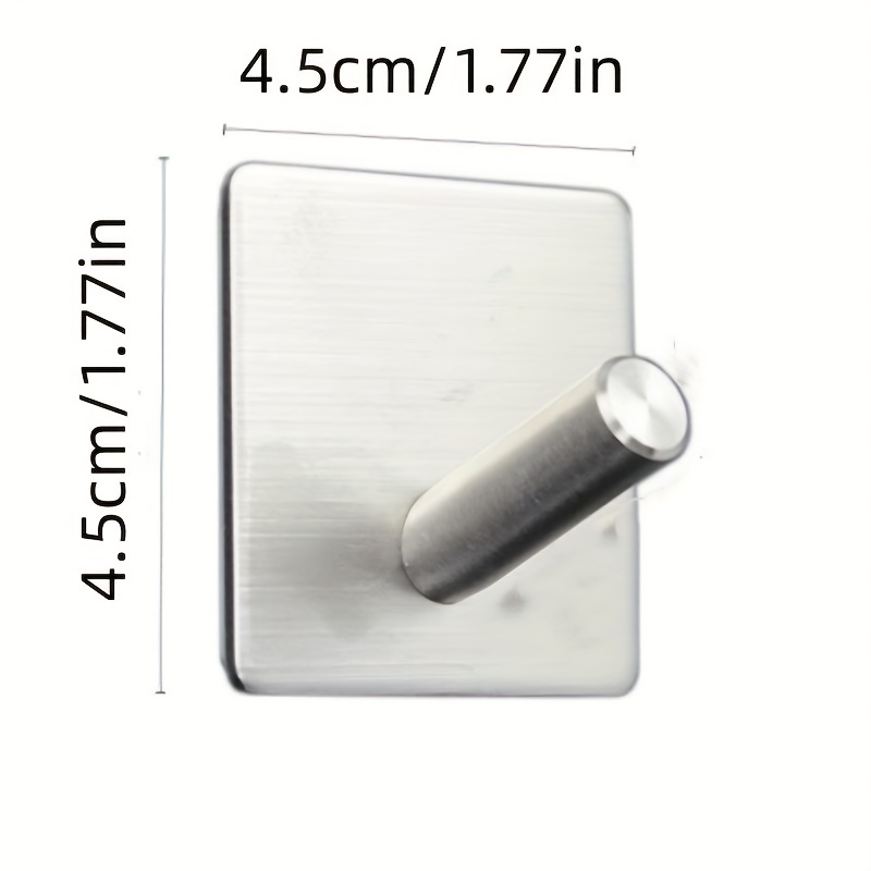 Stainless Steel Self-adhesive Hook - Rustproof, Wall-mounted Towel & Clothes Hanger For Kitchen And Bathroom Storage