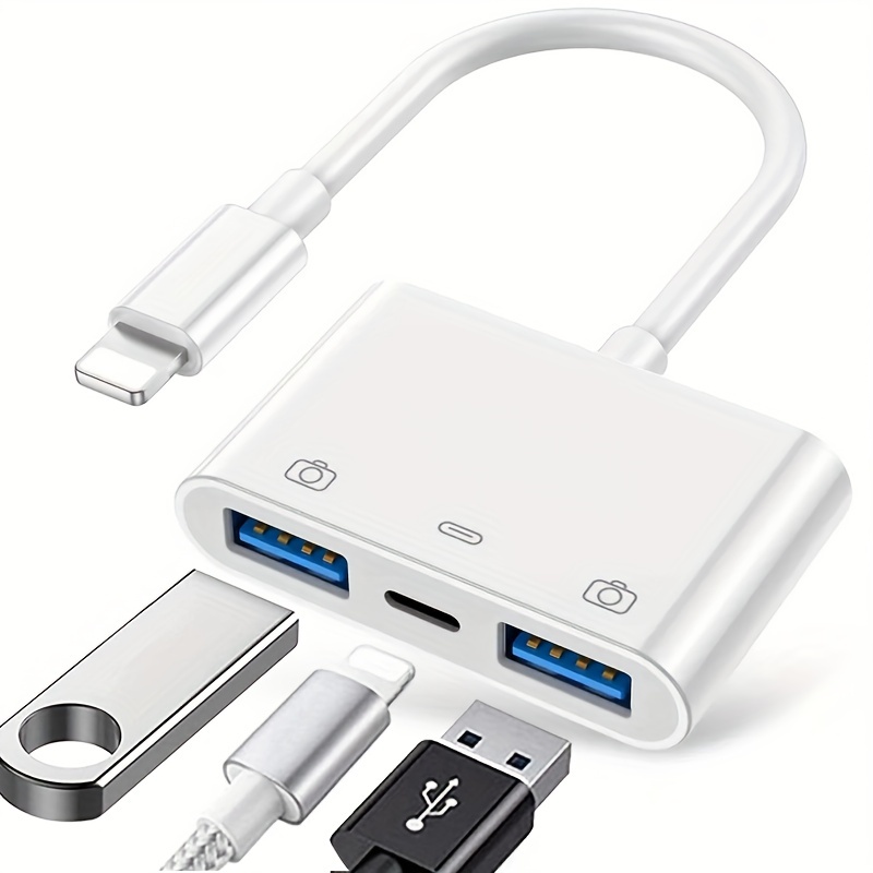 Adaptador USB C a Lightning, adaptador OTG iOS, adecuado para conectar  teléfonos, tabletas, unidades flash USB, lectores de tarjetas, ratones y