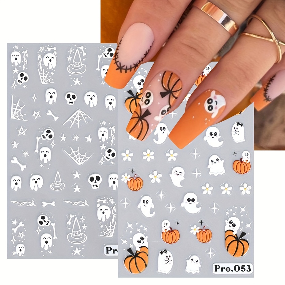 5d Embossed Halloween Nail Art Stickers self Adhesive Spider - Temu Austria