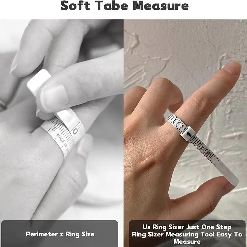 Sizer, Sizer Measuring Reusable Finger Measuring Tape,jewelry Sizing Tool 1-17 Usa Rings - Temu