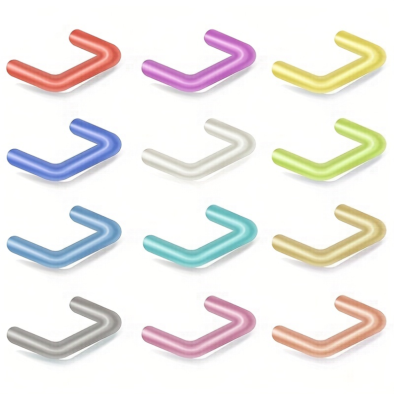 12pcs Candy Nose Ring Screws, Body Piercing