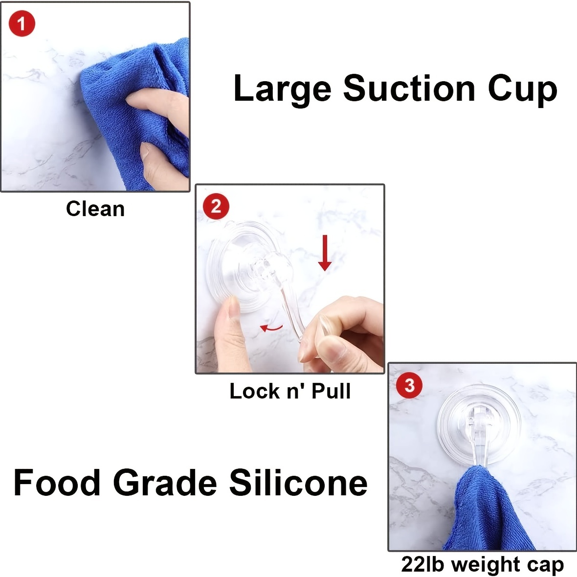 Suction Cup Hooks, Small Clear Removable Heavy Duty Suction Hooks Strong  Window Glass Door Suction Cup Hangers Kitchen Bathroom Shower Wall Hooks  For
