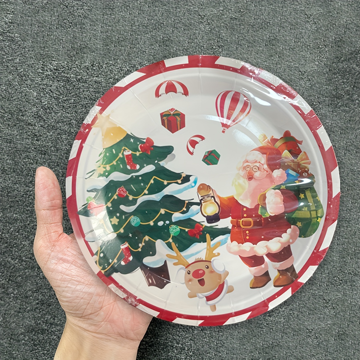 Christmas Party Decoration Supplies Disposable Paper Plate - Temu