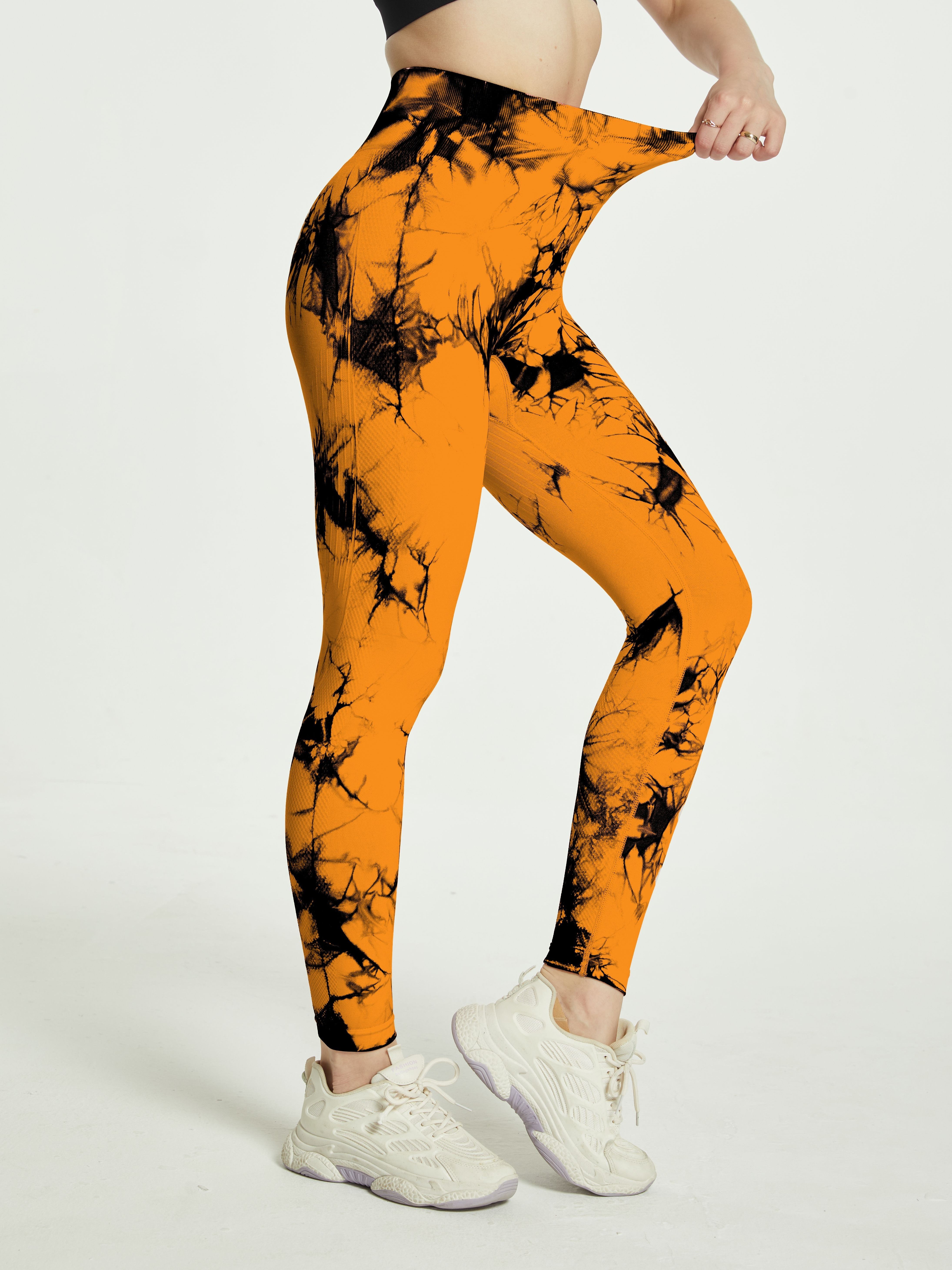 Leggings Yoga Deportivos Talle Alto Teñido Anudado - Temu Chile