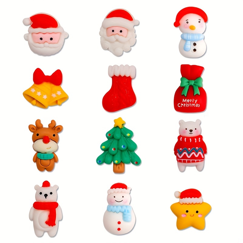 30/50pcs Christmas Resin Charms Beads Decorations Perfect For Crafts DIY  Jewelry Making Nails Phone Case Decorations Assorted Varieties