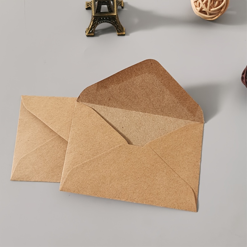 Lot de 100 mini enveloppes en papier kraft pour cartes de visite