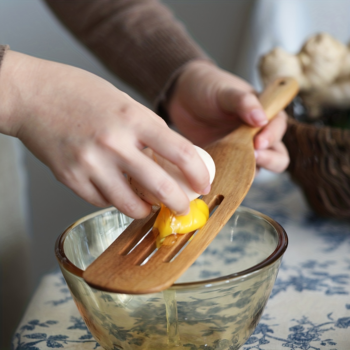  KITEISCAT Cucharas de madera de acacia para cocinar: juego de  utensilios de cocina y cocina de 5 piezas - espátula de madera, cuchara  ranurada y para pasta - Juego de utensilios