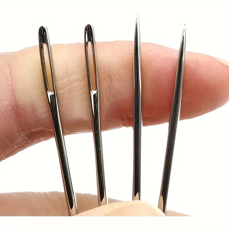 40pcs Large Eye Needles, Hand Sewing Needles, Handmade Diy Sewing Needles,  Wooden Needle Barrel Storage Needles