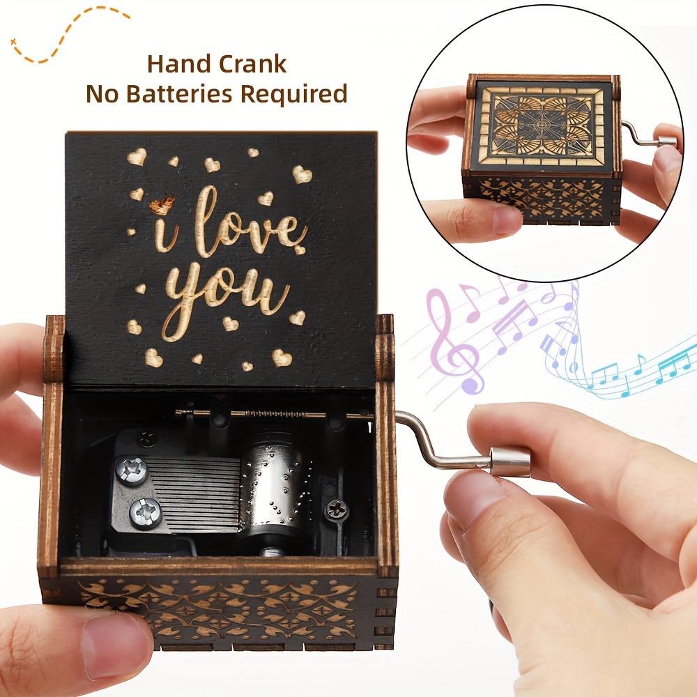 Acheter Boîte à musique en bois pour petite-fille, boîtes mignonnes Vintage  gravées au Laser en bois, meilleur cadeau d'anniversaire/saint-valentin/jour  de mariage