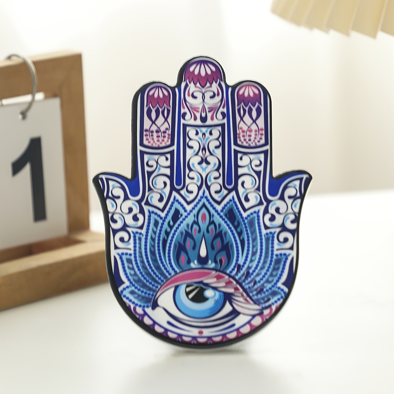 Figurine Decorative Ciondolo Appeso A Parete Amuleto Portafortuna Regalo Di  Protezione Della Benedizione Fiore Blu Turco Della Mano Di Hamsa Del  Malocchio La Casa Da 6,76 €