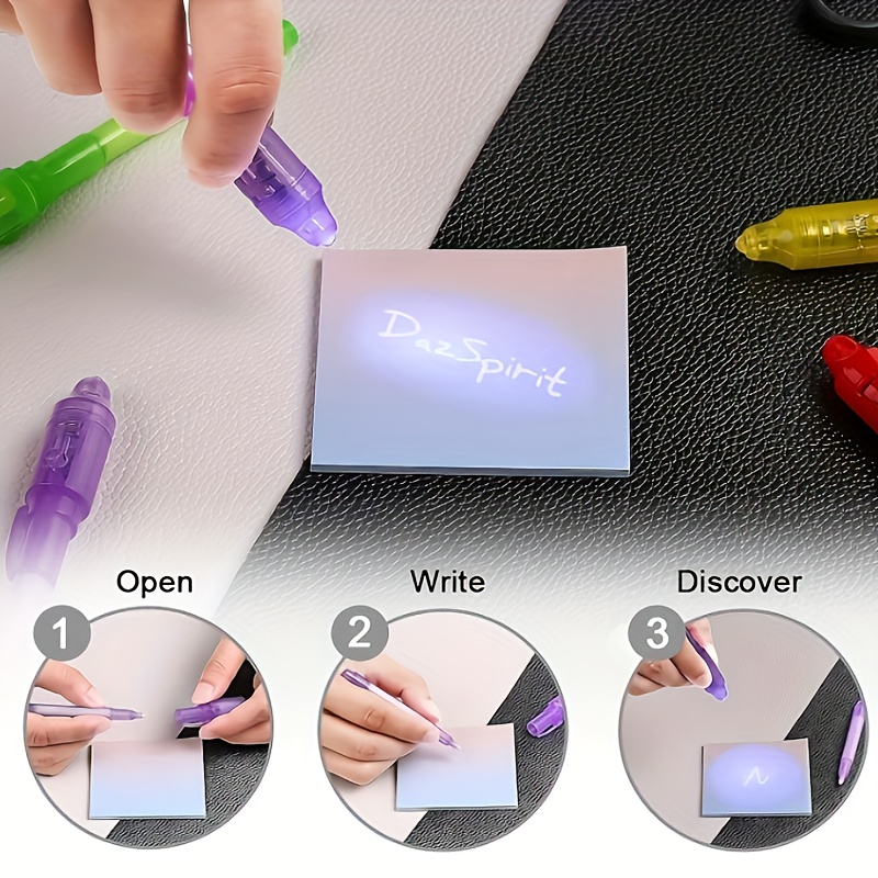 Invisible Ink Pen,spy Pen Invisible Disappearing Ink Pen With Uv