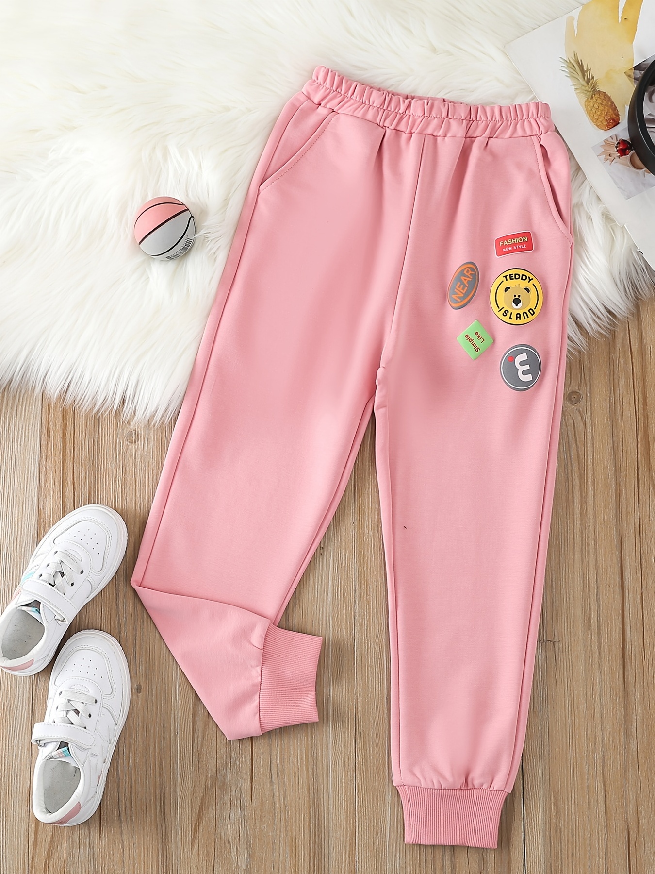 Cartoon Butterfly Graphic Sweatpants Girls High Waisted - Temu