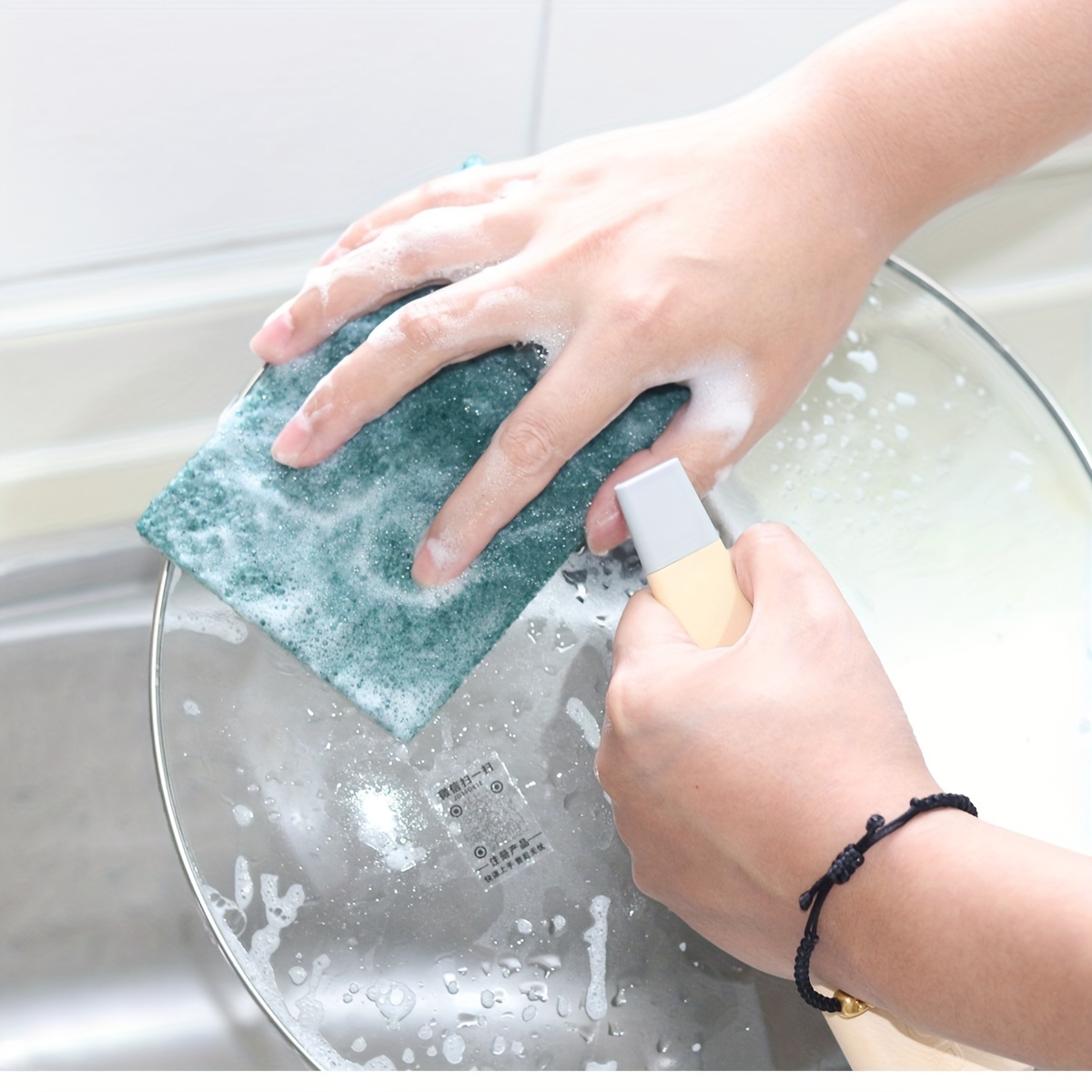 Dish Scrubbing Brush, Pot Scrubber, Microfiber Dish Cloths