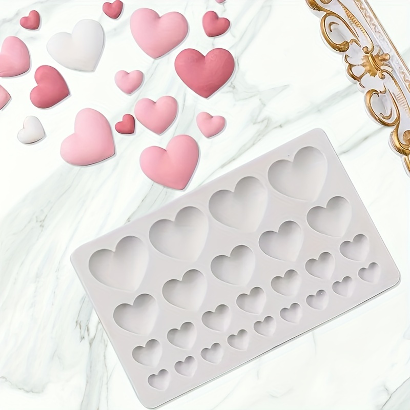 Ycsm Breakable Heart Mold Set for Chocolate, Heart Silicone Molds with Hammers and Dropper, Letter Mold and Number Chocolate Molds for Valentine Candy