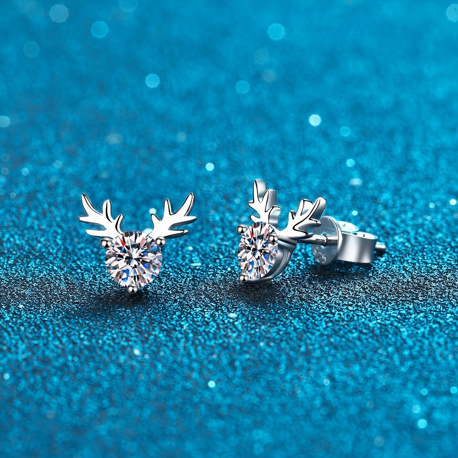 Silver deals deer earrings