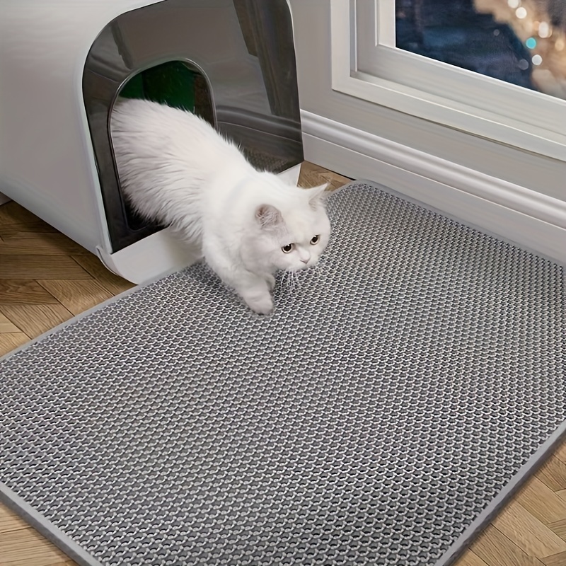 Cat Litter Mat,Super Cute Cat Feeding Placemat for Puppy Pet Food  Catching,Water-Resistant,Durable and Easy to Clean.