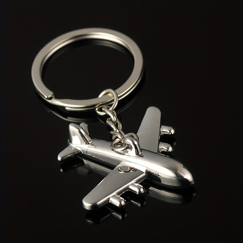Creative Retro Airplane Metal Keychain Silvery Flight Shape Key Ring Bag  Ornament - Temu