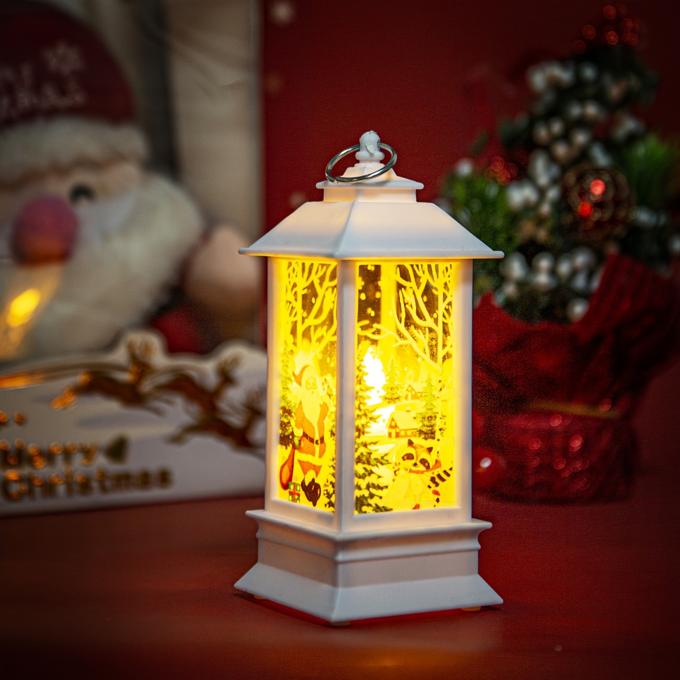 Petite Lampe Carrée D'ambiance De Noël 3 Pièces Veilleuse - Temu France