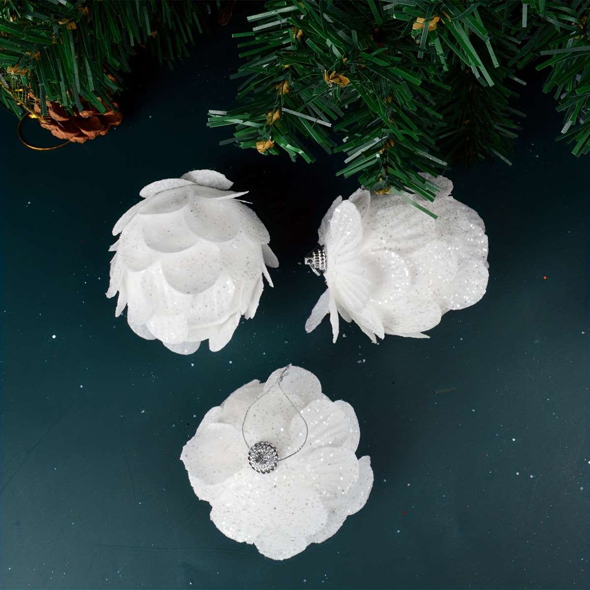 5 Foam Snowflake Ornament W/glitter White