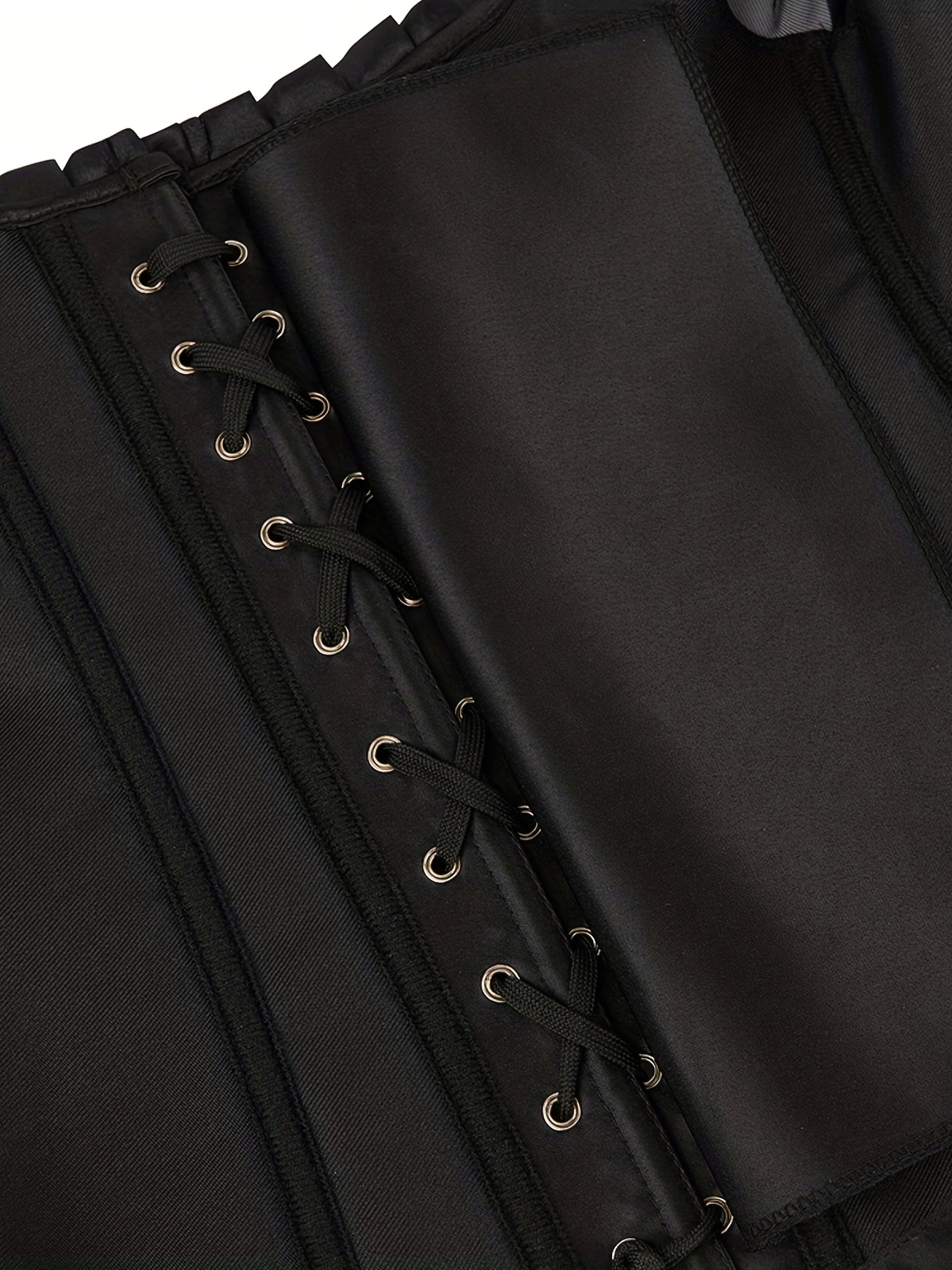 Women's Gathered Waist Court Corset, Super Long Lantern Sleeve Off