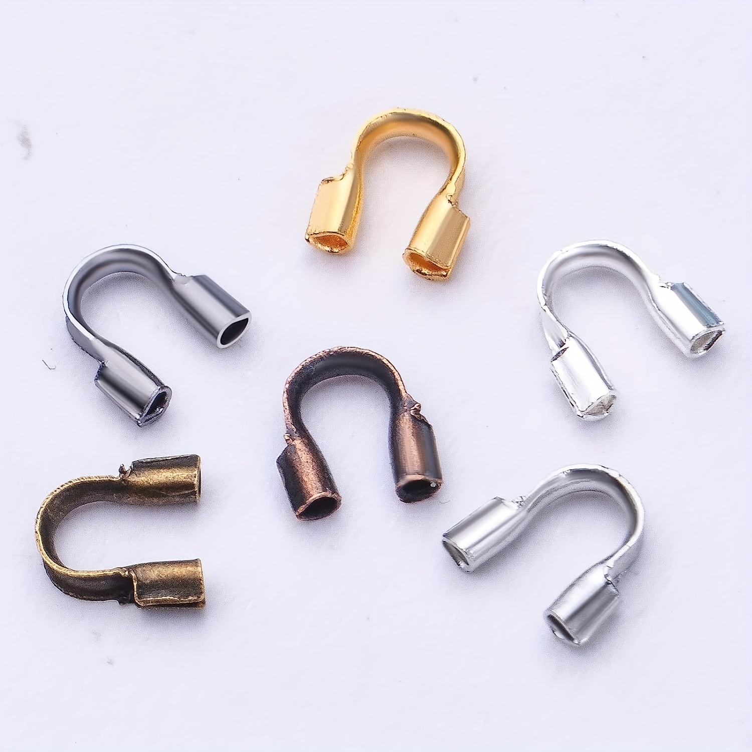 Wire Protectors Wire Guard Guardian Protectors loops U Shape Accessories  Clasps Connector For Jewelry Making 100pcs/