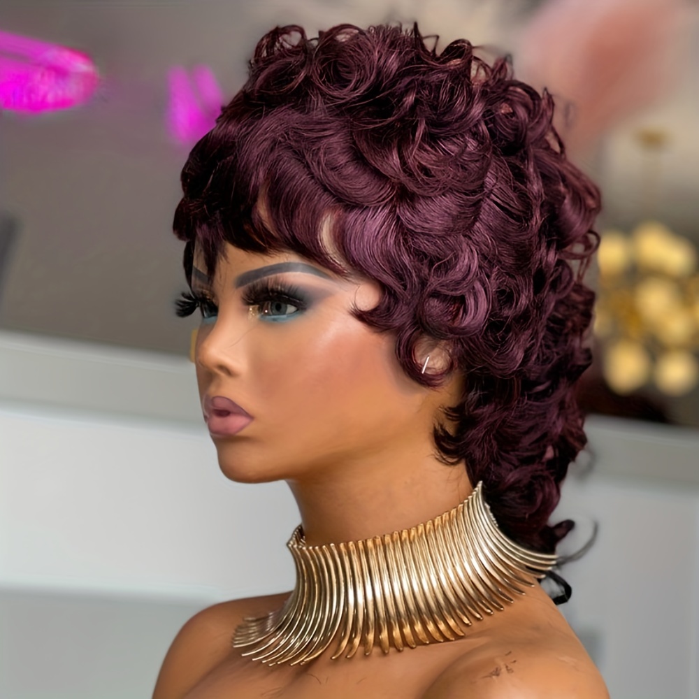 Short hair cheap weave wig