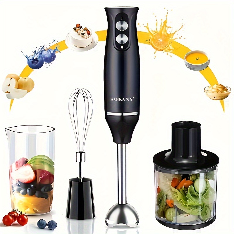 Handheld Blender, Electric Hand Blender 8-Speed 500W, Immersion Hand Held  Blender Stick with Grade Stainless Steel Blades for Smoothies Puree Baby