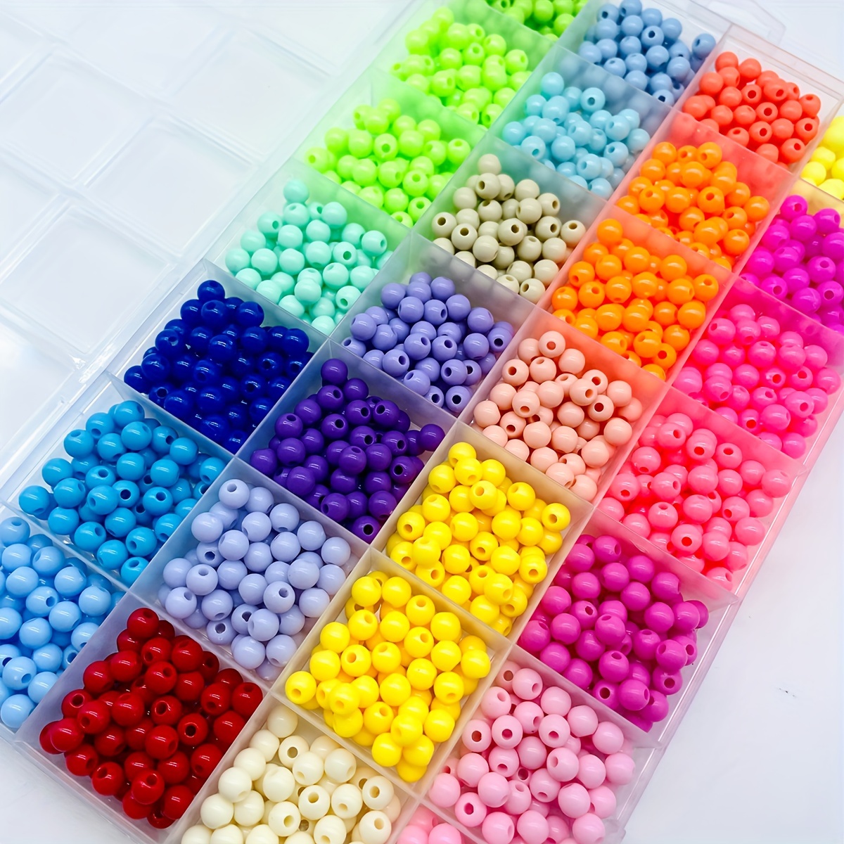 1 Box Of Colorful Plastic Loose Beads For Bracelets Making And Jewelry  Crafts With Accessories DIY Material Home Decorations