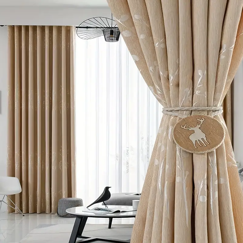 Nordic Tree Jacquard Curtain Stylish Window Treatment Temu