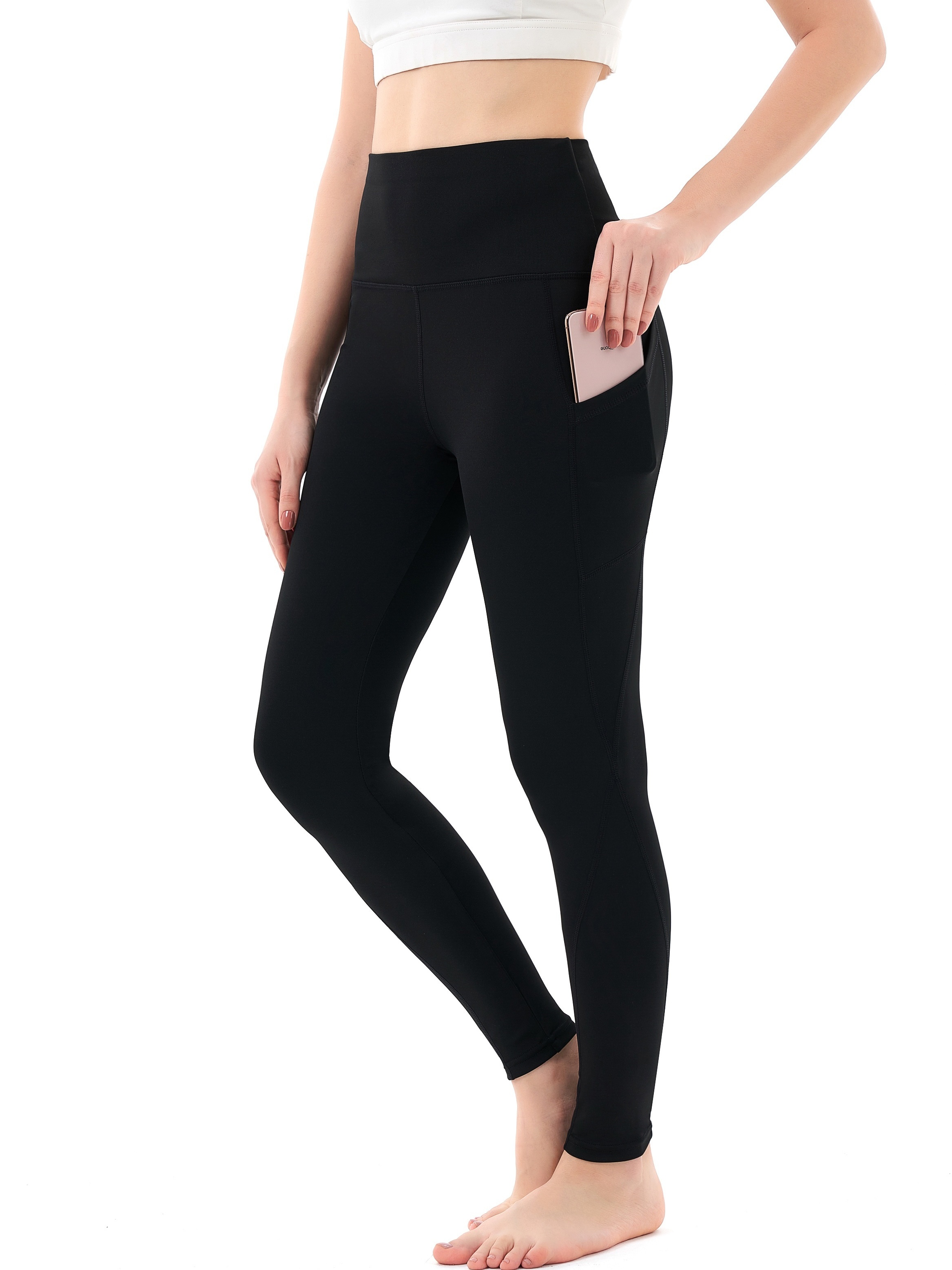 Women'S Yoga Dress Pants Tummy Control Pull On 4 Way Stretch Skinny Slim  Leggings,Black,Stretch Pants 