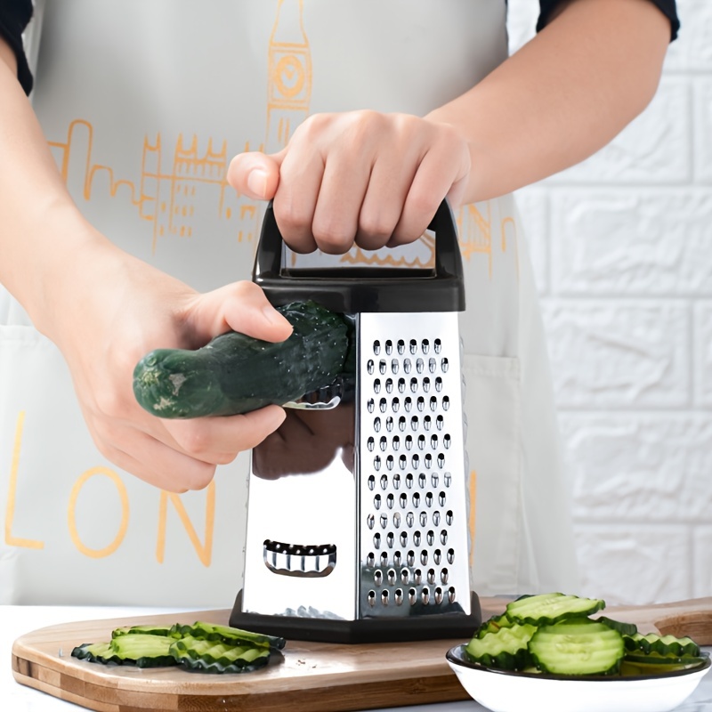 Box Grater, Stainless Steel Vegetable Grater, Multifunctional Potato Grater,  Ginger Mesher With Container, Household Cheese Slicer, Vegetable Slicer,  Manual Food Shredder With 6 Sides, Kitchen Stuff, Kitchen Gadgets - Temu