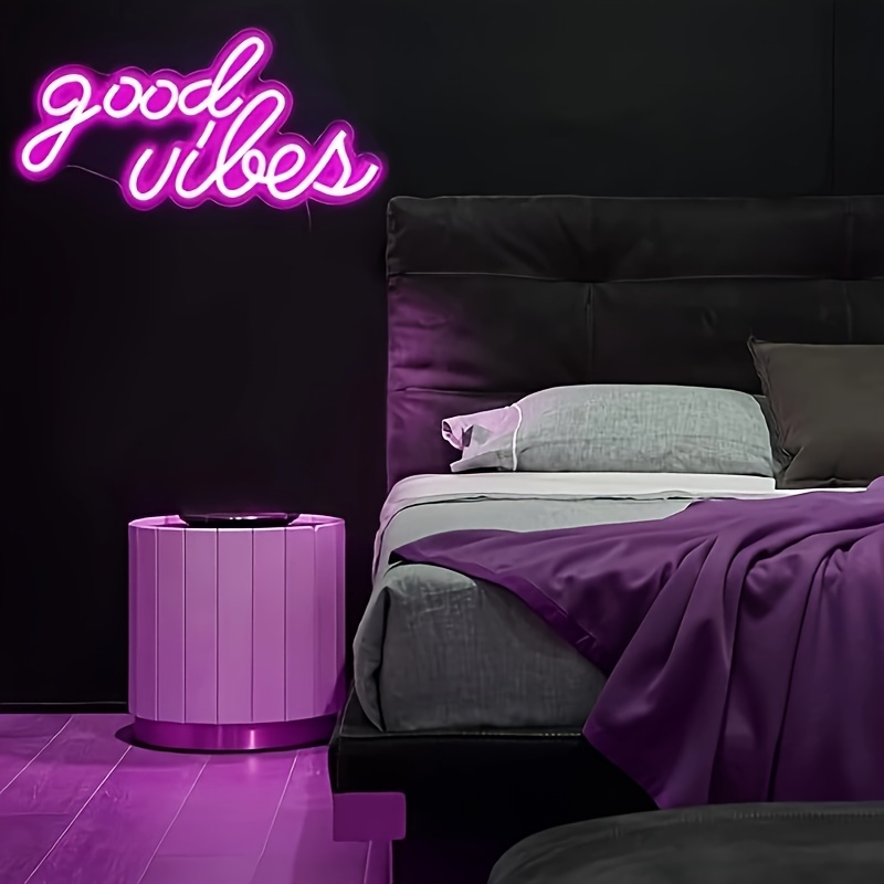 Neon light room decor/Purple vibes/neon purple bedroom decor for