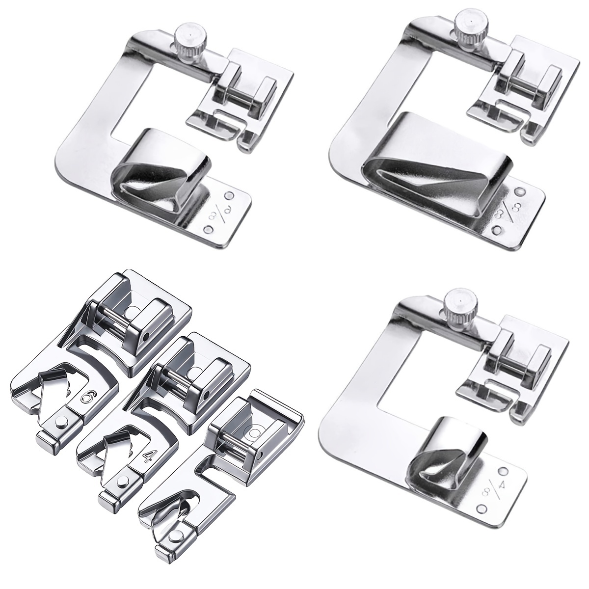 6PCS Sewing Rolled Hemmer Foot, 3mm-8mm Wide Narrow Rolled Hem Sewing  Machine Presser Foot, Universal Sewing Rolled Hemmer Foot, Rolled Hem  Presser