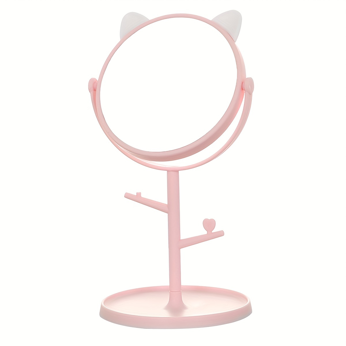 Cat Ear Cartoon Princess Mirror Desktop Makeup Mirror With - Temu