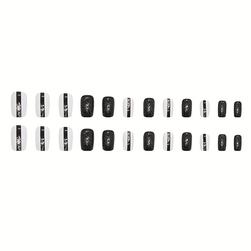 French Tip Press On Nails Medium Size Acrylic Nails for Women