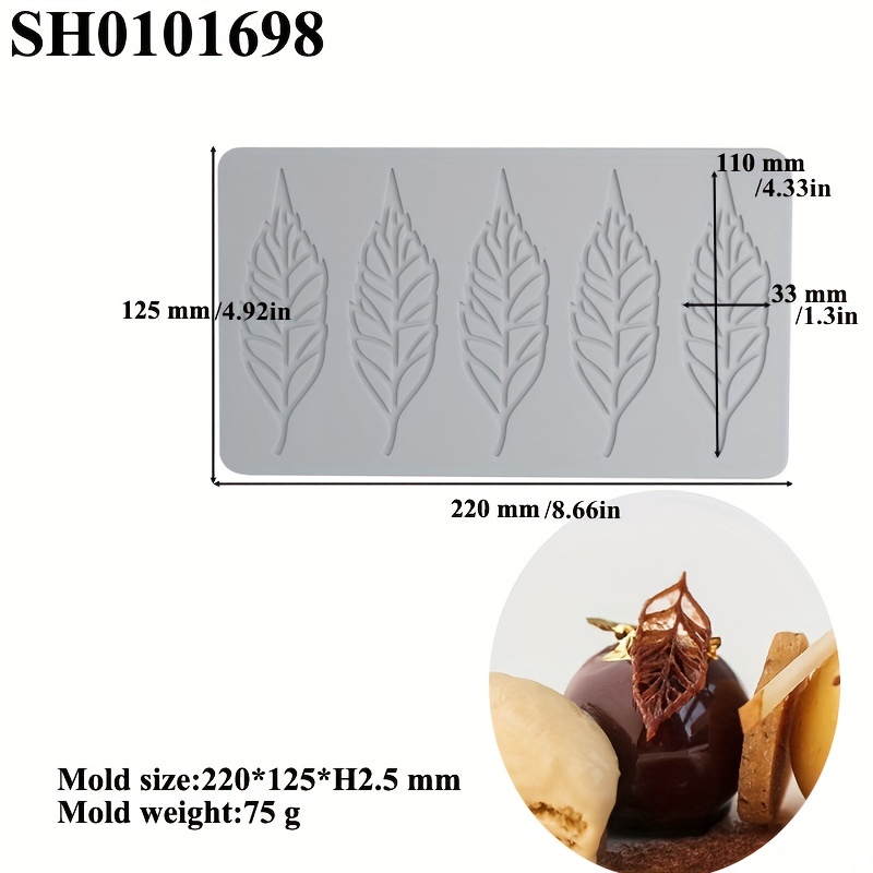SHENHONG Chocolate Molds Silicone Heart-Shaped Geometric Texture