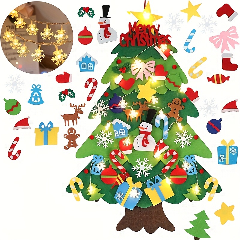 Feutre Calendrier de l’Avent de Noël Suspendu Arbre de Noël Compte à  rebours Calendrier Festival Décor de bricolage pour les enfants