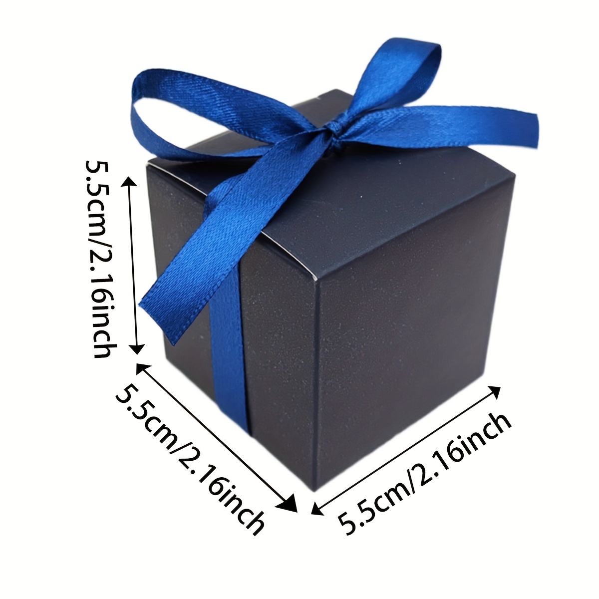 Blue Square Gift Box With White Ribbon