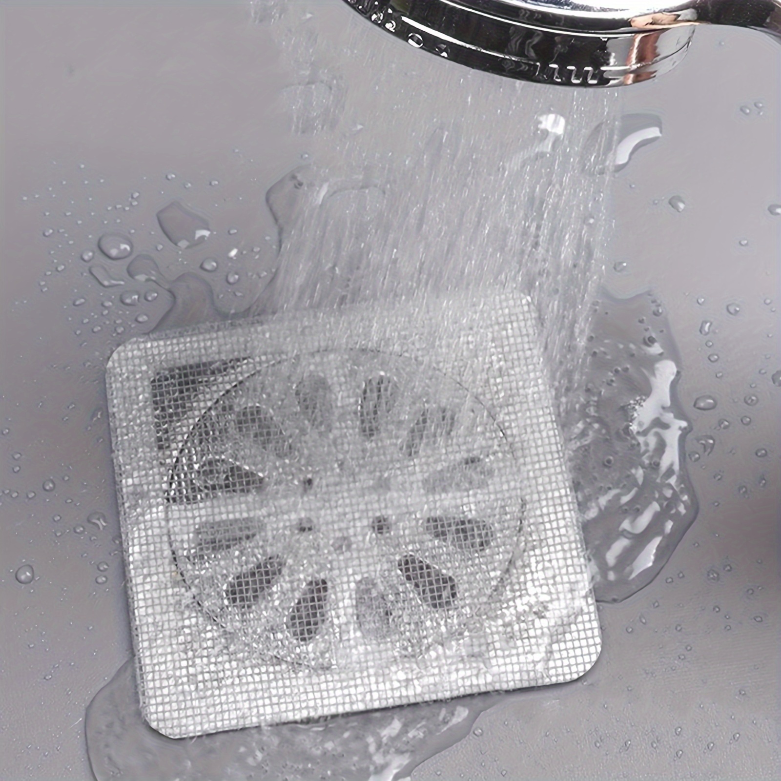 Disposable Shower Drain Hair Catcher Adhesive Mesh for Shower and Sink Cover