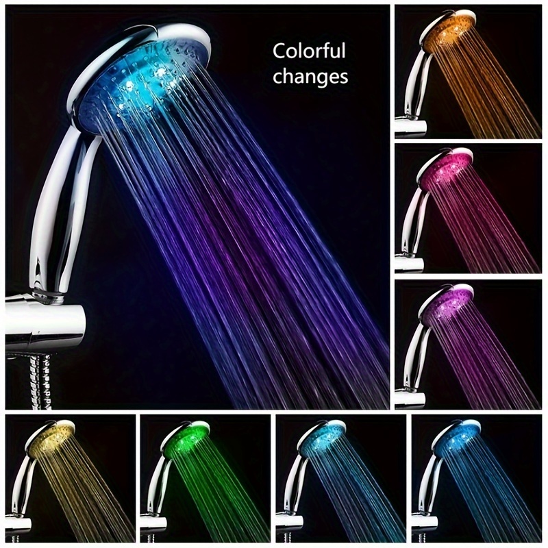 Pommeau de douche LED, pommeau de douche LED à changement de couleur, pas  d'alimentation, économie d'eau haute pression, 7 Colo