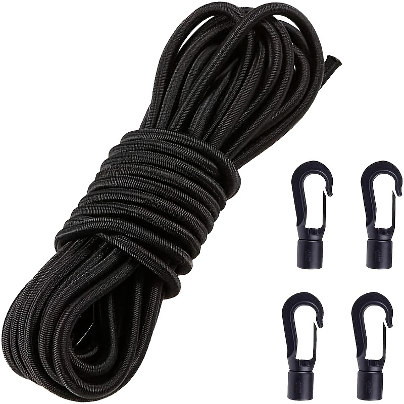 2pcs Elastic Bungee Cord Black Bungee Cord with Carabiner Hook Bungee with  Carabiner Hook Black Bungee Cords Black Bungee Cord Tie Downs Strap Stretch