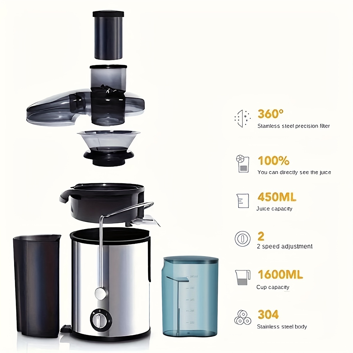 Large Mouth Centrifugal Juicer Large Capacity Vegetable - Temu