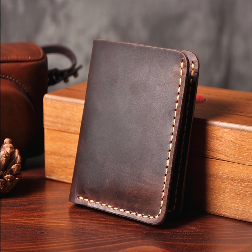 Wallet For Men Short Term Business Money Clip PU Leather Double Fold Pursey  Light Luxury Open Card Holders Billeteras De Hombre