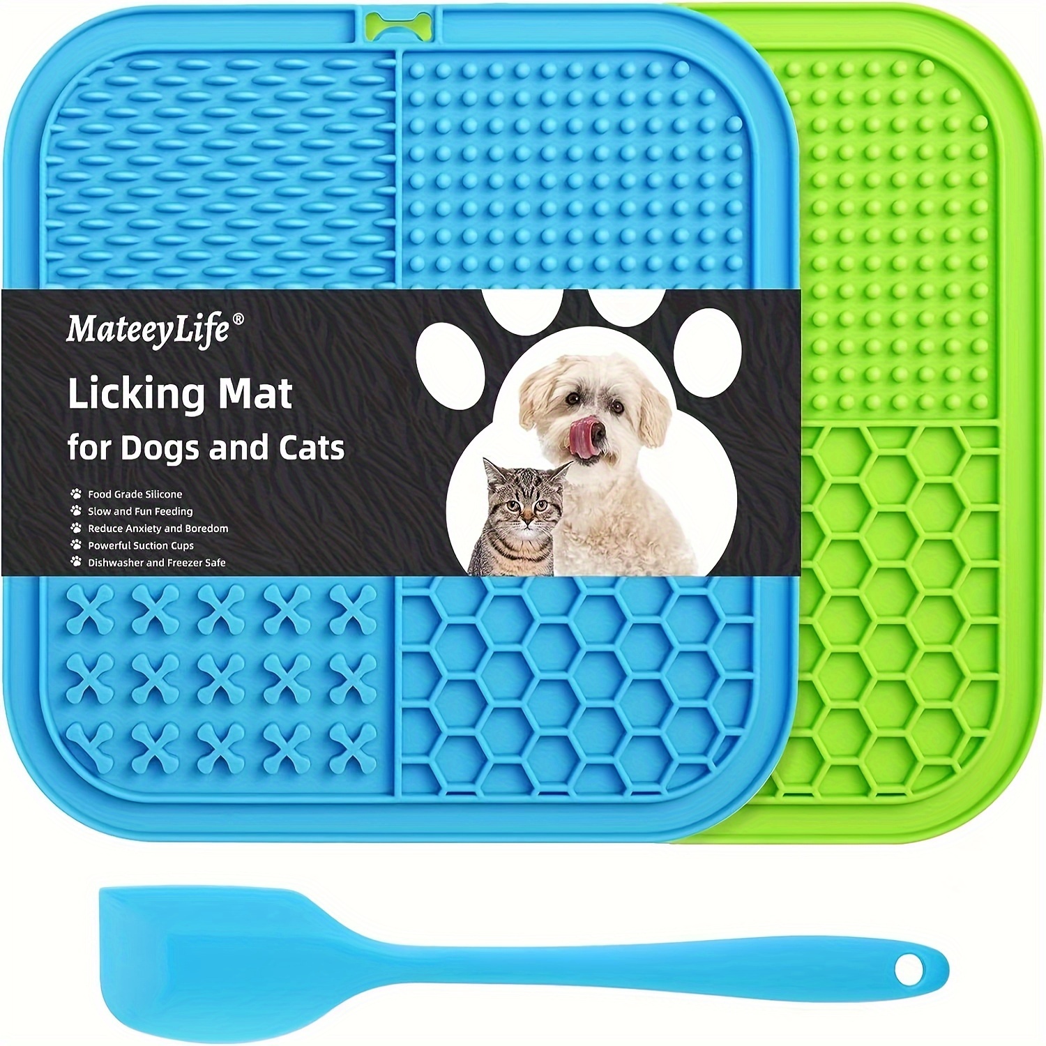 Durable Silicone Pet Lick Pad Slow Food Pads Feeding Dog Supplies  Convenient Pet Feeding Mat Dispenser Pets Training Pad,2*Lick Mats 