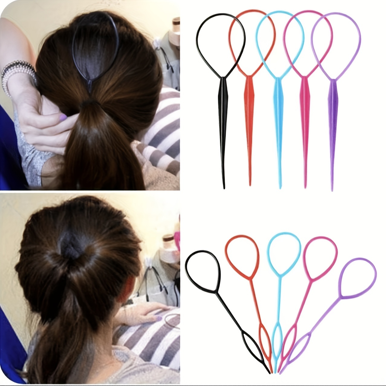 Topsy Tail Hair Tool Easy French Braid And Parting Comb For - Temu
