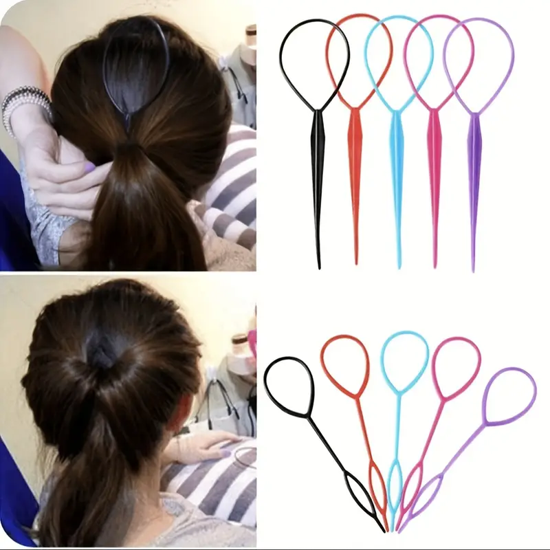 Topsy Tail Hair Braided Ponytail Maker, Hair Tail Tools, French Braid Tool Loop for Hair Styling,Pony Tail Holders,Temu