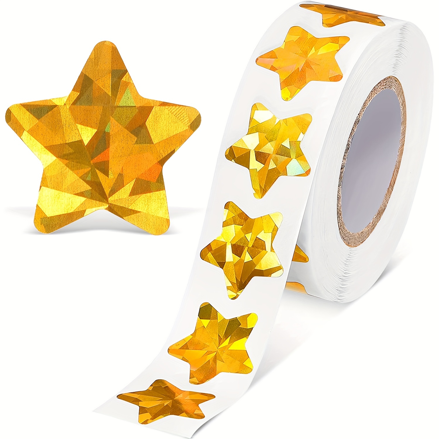 Golden Star Stickers Holographic Stickers Reward - Temu