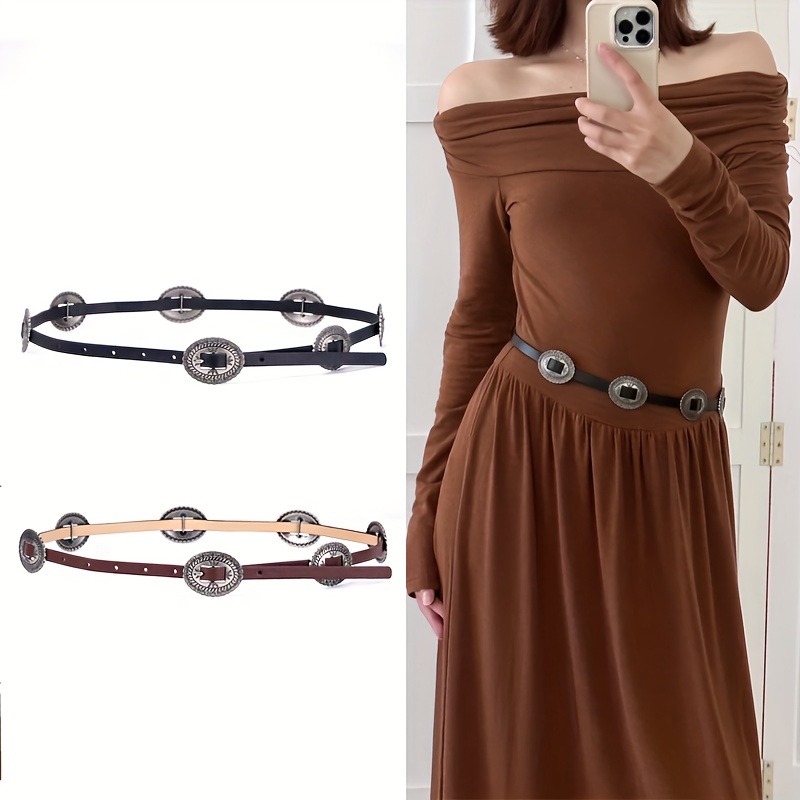 Bowknot Sash Belt Vintage Solid Color Pu Girdle Dress Belts - Temu