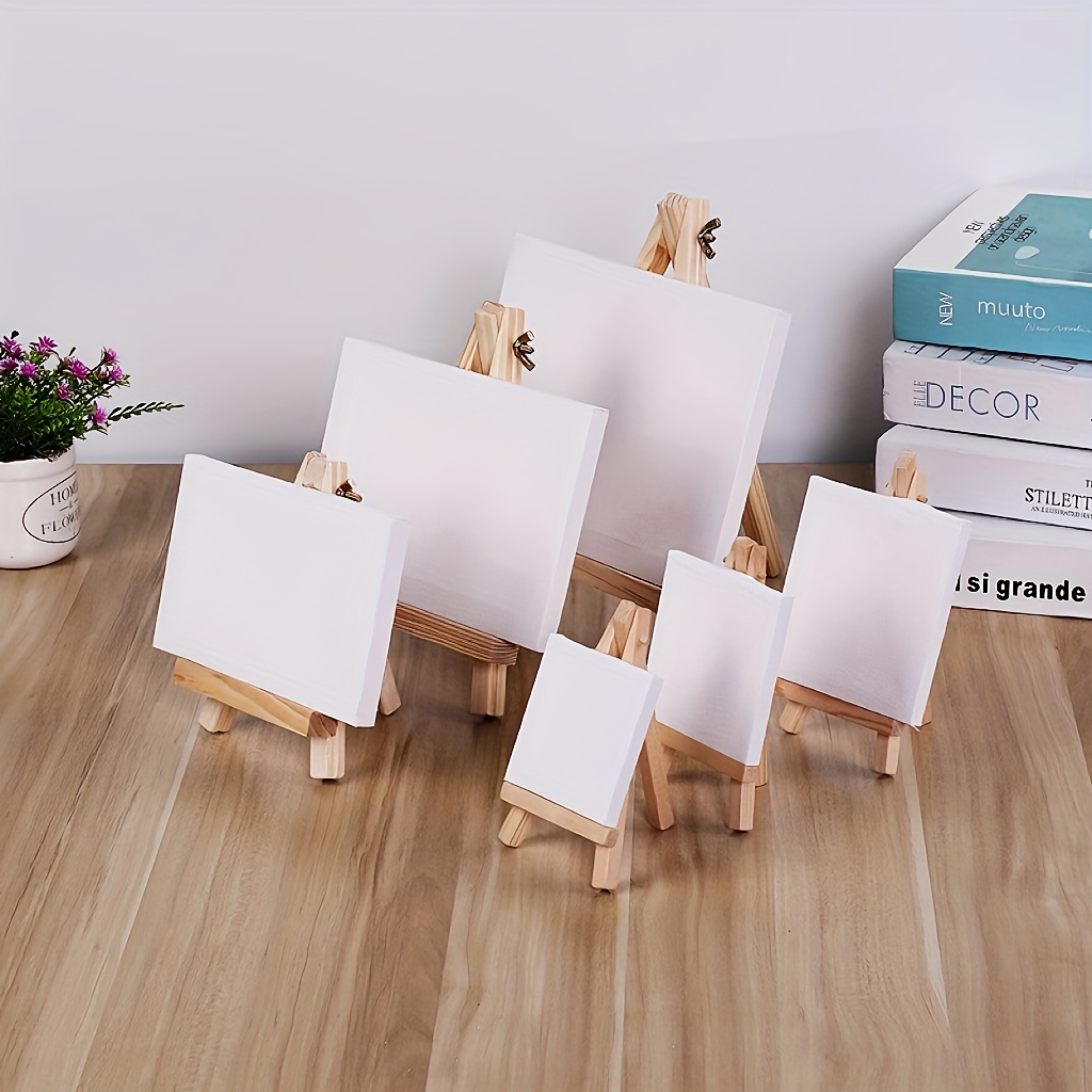 6 Pack Mini Canvas And Easel Set Mini Canvas Panels Mini Wood